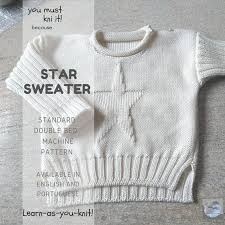 This cowl was made on a basic brother kx 350 knitting machine. Knitting Machine Patterns Star Sweater Etsy