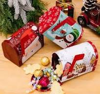 Buy In Bulk Christmas Tin Mailbox Durable Red Tin Material ...