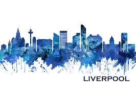 1 292 liverpool skyline stock video clips in 4k and hd for creative projects. Liverpool England Skyline Blue Mixed Media By Towseef Dar