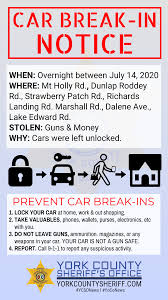 For generations, classic cars have been the epitome of that freedom. York County Sheriff S Office Car Break In Notice July 14th Overnight 22 Unlocked Cars Were Entered In The Mt Holly Rd Dunlap Roddey Rd Area Of Rock Hill Most Car Were