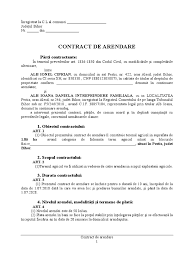 Contract De Arenda