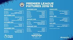 View manchester city fc scores, fixtures and results for all competitions on the official website of the premier league. Premier League 18 19 Fixture Guide Manchester City