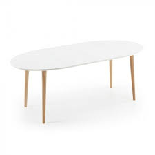 table oqui extensible ovale 120 200 x90 cm naturel et blanc mobler ideer spisebord bordplader