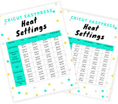 printable cricut easypress temperature chart cricut