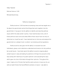 Here your job is to write feedback about a book, movie, or seminar you attended—in a manner that teaches. Political Science Reflective Writing Science Curriculum