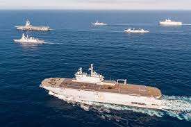 French Navy Nuclear Powered Aircraft Carrier Charles De Gaulle R91 Two Mistral Class Amphibious Assault Ship With Es Aircraft Carrier Uss America Aircraft