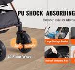 Dog Backpack VEVOR 35lbs 4 Wheels Pet Dog Stroller With Brakes Storage  Basket Cup Holder Puppy Stroller For Cats Travel Dogs Accessories Pet  Strollers ...