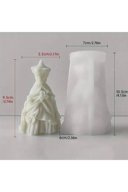 MODA Gelinlik Temalı Silikon Mum Kalıbı &ndash; Epoksi, Al&ccedil;ı, Beton ve Balmumu  İ&ccedil;in Uygun Dekoratif Kalıp