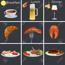 Breakfast, lunch & dinner with sister (kipteitei) 18+. Set Of Breakfast Lunch And Dinner Vector Illustration Isolated Royalty Free Cliparts Vectors And Stock Illustration Image 90907799
