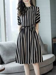 Best Clothing Trends Ideas 3660188669 Nightoutwomensfashion Striped Dress Casual Dresses Simple Dresses