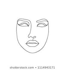 Abstract Face One Line Drawing Portrait Stock Vector Royalty Free 1208991049 - Shutterstock Abstract Faces Line Drawing Portrait Drawing