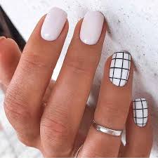 Inspiring Design Ideas For Short Nails 2021 White Trends Nails In 2020 Plaid Nails Simple Nail Designs Square Nails
