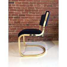 Image Of Velvet Brass Cantilever Dining Chairs Set Of 4 Cantilever Dining Chair Chair Dining Chairs