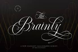 Script fonts are created based on the varied and fluid stroke in handwriting. Brainly Script With Ornament 293148 Calligraphy Font Bundles