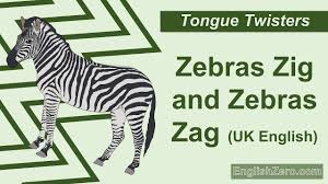 Tongue Twister 52 Zebras Zig And Zebras Zag Uk English Youtube