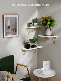 Check spelling or type a new query. Buy White Floating Shelves Elegant Vanity Triangle Golden Metal Brackets Hanging Wall Shelves Set Of 3 Wall Mounted Shelf For Living Room Bedroom Kitchen By Amada Homefurnishing Amfs12 Online In Greece B08bckmblg