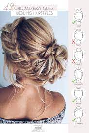 Whether you're attending a formal black tie wedding or dropping by a casual backyard ceremony, you need to have good looking hair. Wedding Guest Hairstyles 42 The Most Beautiful Ideas Easy Wedding Guest Hairstyles Guest Hair Wedding Guest Hairstyles