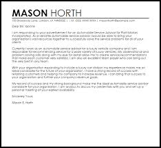This guide, including a customer service cover letter example, will show you how to write your own compelling cover letter and land plenty of job interviews. Automobile Service Advisor Cover Letter Sample Cover Letter Templates Examples