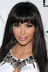 20 Best Celebrity Hairstyles Of 2012 Kim Kardashian Hair Celebrity Hairstyles Long Hair With Bangs