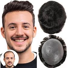 Amazon.com : LYRICAL HAIR Toupee for Men Human Hair Replacement System  Injected PU Male Prothesis Full Poly Durable Skin Mens Hairpiece Wig 7"X9"  #1740 Dark Ash Blonde+40% Gray-120% Medium Light to Medium