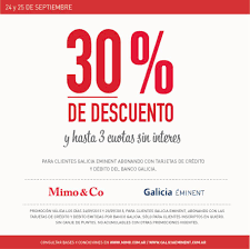 Descubrí los beneficios y promociones que banco galicia éminent ofrece para vos. Mimo Co Promo Banco Galicia 30 De Ahorro Y Hasta 3 Facebook