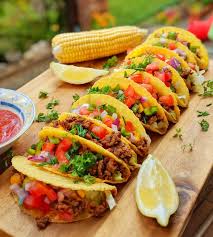 Bunte Tacos Gefullt Mit Hackfleisch Tacos Rezept Koreanisches Bbq Vegetarische Kuche