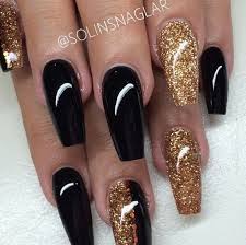 Whenever you are working with black or pigments, make sure that you constantly wipe your. Image Result For Acrylic Nails Black And Gold Gold Nail Designs Gold Nails Gold Acrylic Nails
