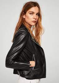 Zipper Leather Biker Jacket Woman Mango Ireland Womens Biker Jacket Biker Jacket Leather Biker Jacket