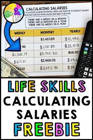 Life Skills Freebie Students Can Practice Learning How To Calculate Weekly Monthly And Yearly Salaries Life Skills Lessons Life Skills Teaching Activities