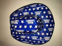 Bud Light Beer Box Cowboy Hat Stacked Star One Size Concert Festival Accessory Budweiser Beer Box Cowboy Hat Bud Light Beer Bud Light Cowboy Hat