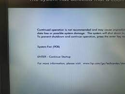 Solved System 90b Error On Startup Hp Support Community 6850185