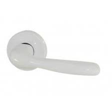 Ensemble Rosace Briancon Aluminium Epoxy Blanc Poignee De Porte Porte Aluminium Poignees