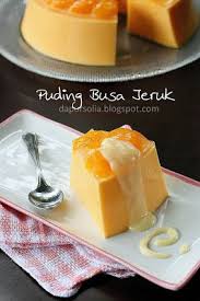 Puding Busa Jeruk Hidangan Penutup Pudding Desserts Makanan Penutup