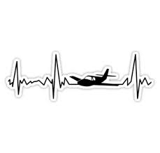 Airplane Pilot Heartbeat Flying Sticker By Playloud Airplane Tattoos Airplane Pilot Plane Tattoo