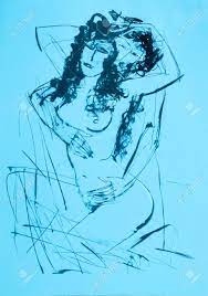 Pencil Drawing On Blue Paper, Man Woman Sexual Intercourse, The Man Behind  Girl Stock Photo, Picture and Royalty Free Image. Image 60411334.