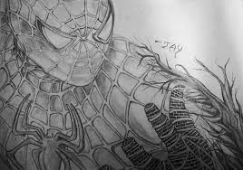 Draw a curved line down the center of the face. Artstation Spiderman Drawing Sharma Jay Sharma Jay