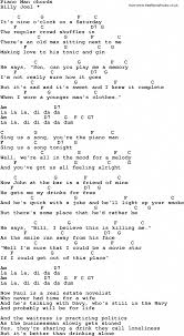 Song Lyrics With Guitar Chords For Piano Man Ukelessons Piano Man Music Chords Ukulele Songs Beginner