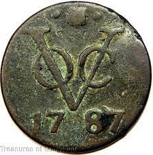 1787 Voc Duit Dutch East India Company Spice Trade Shipwreck Coin Sku A5 Spice Trade East India Company Coins