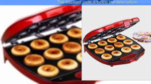 Vonshef 12 Mini Donut Electric Maker Kit Set Small Donut Snack Machine Snack Machine Donut Snack Mini Donuts