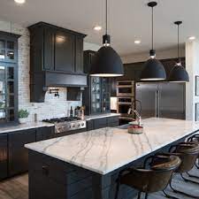 To go contemporary, pair your white cabinets with black hardware. 75 Beautiful Transitional Kitchen With Black Cabinets Pictures Ideas July 2021 Houzz
