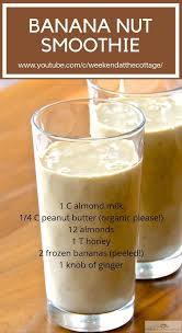 1 Minute Video The Best Banana Nut Smoothie Recipe With Ginger Almond Milk Smoothie Recipes Peanut Butter Banana Smoothie Milk Smoothie Recipes