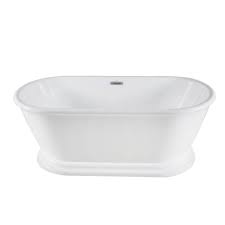 Aqua Eden Lindsay 60 In Acrylic Double Ended Pedestal Flatbottom Freestanding Bathtub In White Hvtde602824 In 2020 Pedestal Tub Soaking Bathtubs Kingston Brass