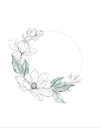 Magnolia Wreath From Skyla Design Flower Line Drawings Flower Drawing Wreath Drawing