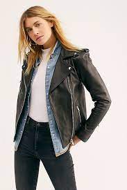 Understated Leather Oversized Moto Jacket Available At Free People Jacket Outfit Women Leather Jacket Leather Jacket Outfits