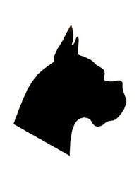 Black And White Boxer Dog Head Silhouette Boxer Dog Stencil Made From 4 Ply Mat Board Dog Stencil Boxer Dogs Boxer Dog Tattoo