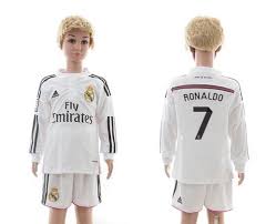 Buy men's(women's kid's)2014/15 real madrid cristiano ronaldo 7 home soccer jersey with fast 2014/2015 real madrid home soccer jersey (9 benzema) jersey on great deals for any sport fans! Real Madrid 7 Ronaldo White Home Long Sleeves Kid Soccer Club Jersey Provide The 60 Discount Free Shipping
