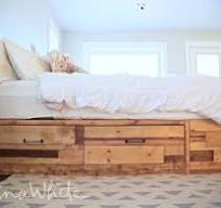 Brandy Scrap Wood Storage Bed with Drawers - QUEEN | Ana White
