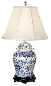 English Floral Hand Painted Porcelain Ginger Jar Table Lamp Amazon Com Blue And White Lamp Jar Table Lamp Ginger Jar Lamp