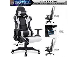 This homall office chair is suitable for the office, gaming room, living room, bedroom, the study and so on. Neweggbusiness Homall Gaming Chair Office Chair High Back Computer Chair Pu Leather Desk Chair Racing Executive Ergonomic Swivel Task Chair Seat Height Adjustable With Headrest And Lumbar Support White