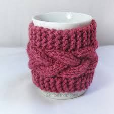 Here is a link to the free cup cozy patterns on ravelry for that last person on 3 comments on knitted mug cozies. Cofee Cup Cozy Cable Knit Wrap Mug Warmer Gifts Shop
